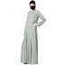 Designer Dress abaya with Inward Pleats- Sea Green Designer Dress abaya with Inward Pleats- Sea Green